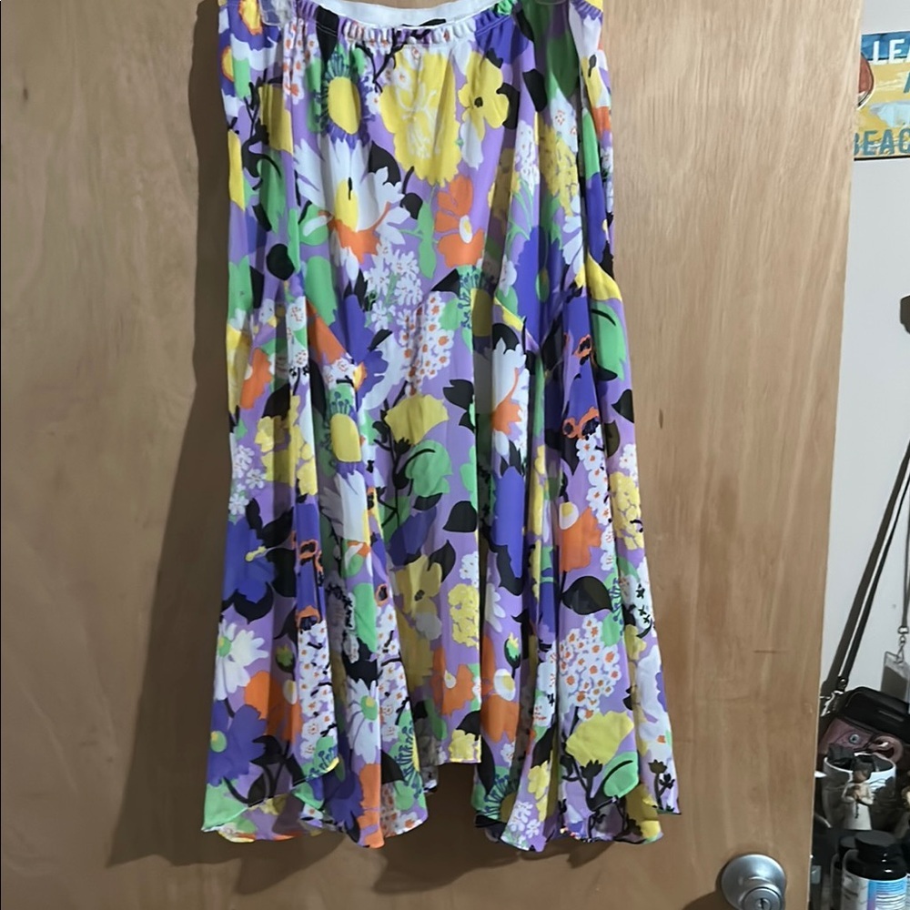 Bob Mackie Purple Blue Asymmetrical Midi Skirt